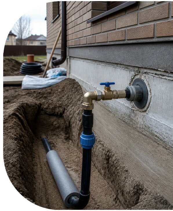 Устройство ввода водопровода в дом в Мирном от 8593 р. | АПаруса-Мир